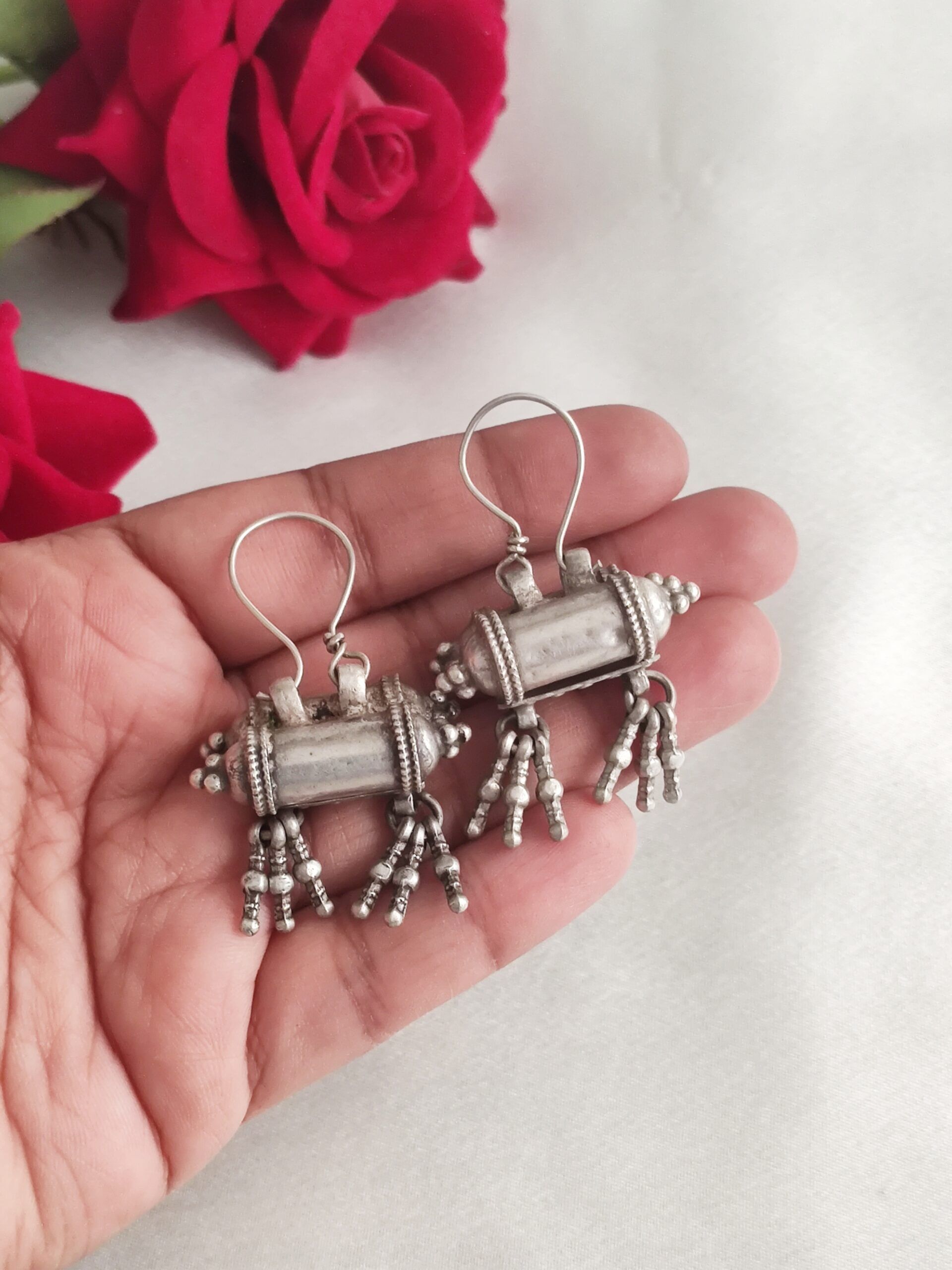 Silver Tassle Earrings - buy Tribal Silver Jhumka for women — KO Jewellery