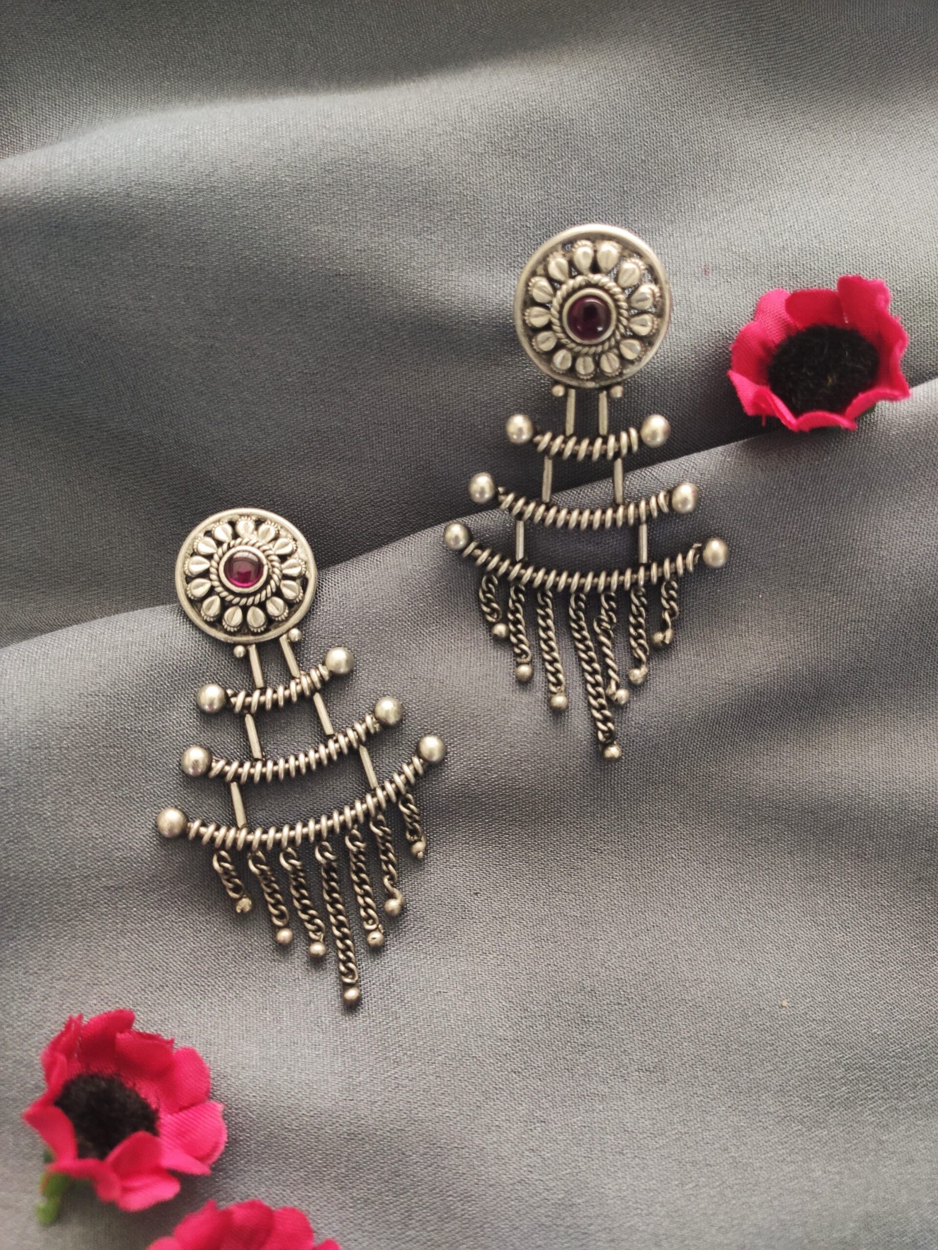 Buy LAIDA Gold-Plated Handcrafted Jhoomar Style Heavy Earrings online
